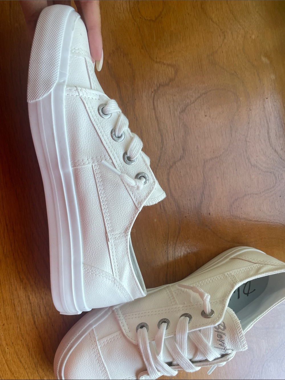 Blowfish White Low-Top Lace-Up Sneakers - Picture 2 of 3